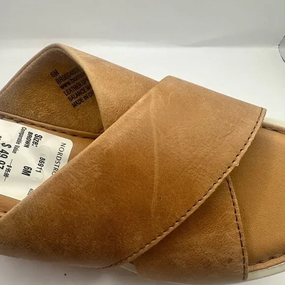 Born Women's Tan Leather Slide Sandals NWT - Picture 10 of 10